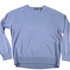 daniel bishop silk cotton blue sweater pullover mens large luxury knit classic